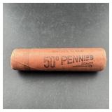 Original Roll Of Wheat Cents (50 Coins), Brilliant