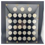 Walking Liberty Silver Half Dollar Set Housed In A