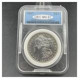 1897 Morgan Silver Dollar (key Date), Graded Ms67