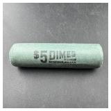 $5 Roll Of Silver Dimes (50 Coins), Mixed Types. V