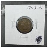 1908-s Indian Head Cent (key Date), Good Condition