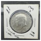 1964-d Kennedy Half Dollar, Key Date, Uncirculated