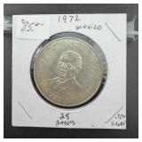 1972 Mexico 25 Pesos Silver Coin (.720 Fine Silver