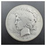 Key 1921 Peace Silver Dollar, Key Date, Approximat