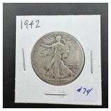 1942 Walking Liberty Half Dollar - 90% Silver