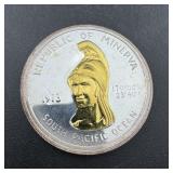 1973-LM $35 Rep of Minerva 24g .999 silver & 10 gr