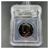 1965 Kennedy Half Dollar, ICG graded, ruthenium an