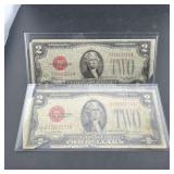 1928D & 1928G $2 Red Seal United States Notes