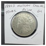 1880s Morgan Silver Dollar with light toning