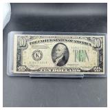1934A $10 Federal Reserve Note, Dallas, Texas, Gre