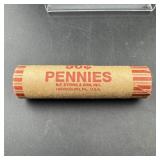 50ï¿½ Penny Roll, 1902 Indian Head Cent on one end a