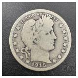 1915 Barber Silver Quarter