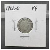 1906-D Barber Silver Dime