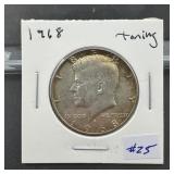 1968 Kennedy Half - great toning