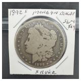 1892-S Morgan Silver Dollar, semi-key date