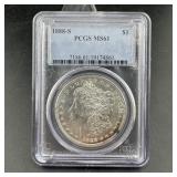 1888-S PCGS MS61 Morgan Silver Dollar