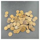 100 Unsearched Wheat Cent Pennies