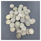 50 Silver War Nickels, 35% Silver
