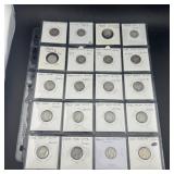 Mercury Silver Dimes, 20-coin album page