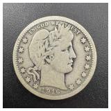 1916 Barber Silver Quarter