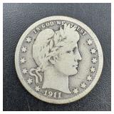 1911-S Liberty Head Quarter - Semi Key date!