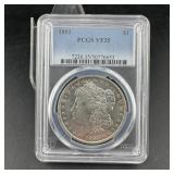 1893 Morgan Silver Dollar PCGS VF35, Key Date