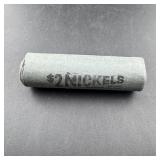 $2 Nickel Roll, 1910 Liberty Head V Nickel face co