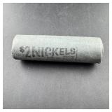 $2 Nickel Roll, 1907 Liberty Head V Nickel face co