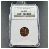 1960 Small Date Lincoln Cent, NGC graded MS66RD