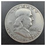 1952-d Franklin Silver Half Dollar