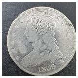 1839 Capped Bust Silver Dime (reeded Edge)