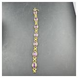 Sterling Silver Purple Amethyst Bracelet, Approx.