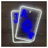Blackjack Ace & Joker Card Led Lighted Sign ï¿½ Test