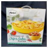 Parini 2-piece Ceramic Chip & Salsa Platter