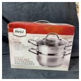 Parini 3.5 Quart Stainless Steel Dutch Oven Steame