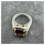 Sterling Silver Smoky Quartz Ring, Unmarked But Te