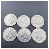 6 Bicentennial Kennedy Half Dollars