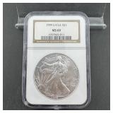 1999 NGC MS69 American Silver Eagle $1 Coin ï¿½ 1 oz