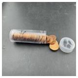 Tube Of Bu Lincoln Cents ï¿½ 50 Total Pennies, Vario