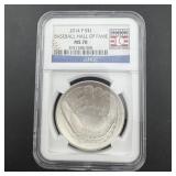 RARE 2014-P Baseball Hall of Fame Silver Dollar (M
