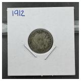1912 Barber Silver Dime