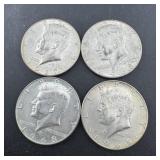 (4) 40% Silver Kennedy Half Dollars