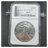 1986 NGC MS69 American Silver Eagle $1 Coin ï¿½ 1 oz