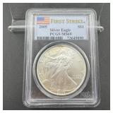 2005 PCGS MS69 American Silver Eagle $1 Coin ï¿½ 1 o