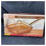 Parini Copper 9.5' Square Pan With Lid
