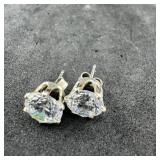 Sterling Silver Cz Earrings, Marked Atr 925, Appro