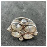 Sterling Silver Cz Ring, Size 8, Marked 925 Cz, Ap