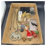 Costume Jewelry Lot w/ Christmas Pins & Brooches ï¿½