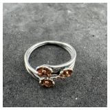 Sterling Silver Flower Ring, Size 10. Weight: 3.5