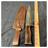 Bowie Knife ï¿½ Damascus Steel Blade approx. 9.25',